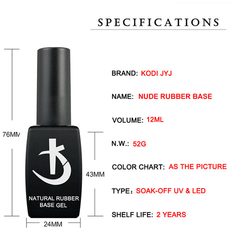 KODI JYJ 12ml Nude Natural Rubber Base Gel Nail Polish 7 Colors
